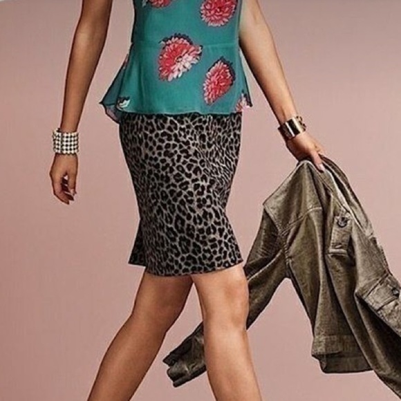 CAbi Leopard Print Skirt Set - Black and Brown - Picture 5 of 16